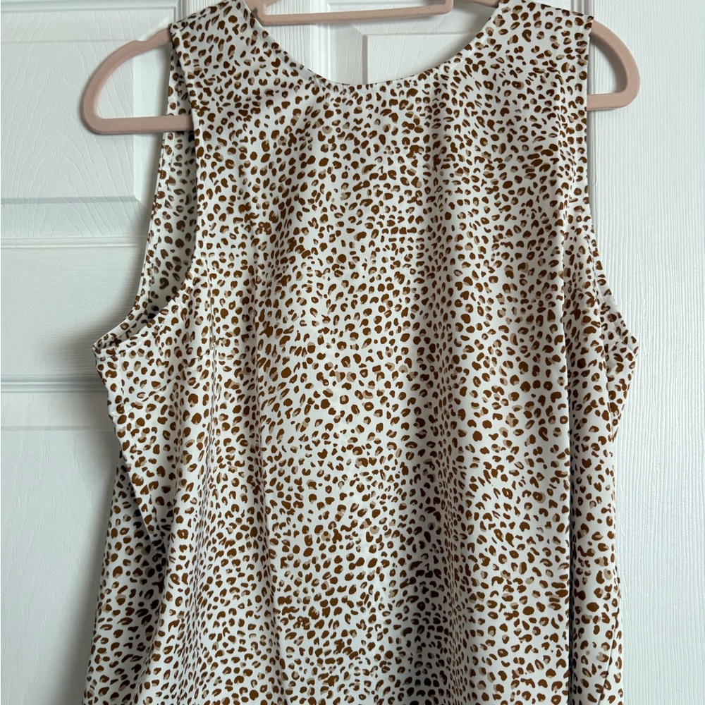 J. Crew Brown and White Animal Print Blouse